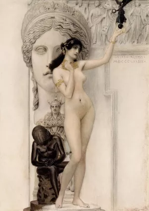 Allegory of Sculpture by Gustav Klimt - Hand-Painted Oil Painting Reproduction