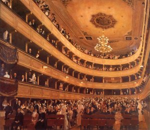 Auditorium in the Old Burgtheater, Vienna by Oil Painting Reproduction