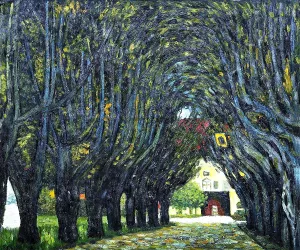 Avenue in Schloss Kammer Park by Gustav Klimt - Hand-Painted Oil Painting Reproduction