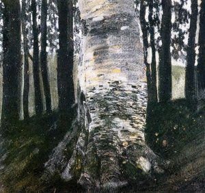 Main Product Photo of Birch in a Forest Painting by Gustav Klimt