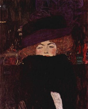 Dame mit Hut und Federboa by Oil Painting Reproduction