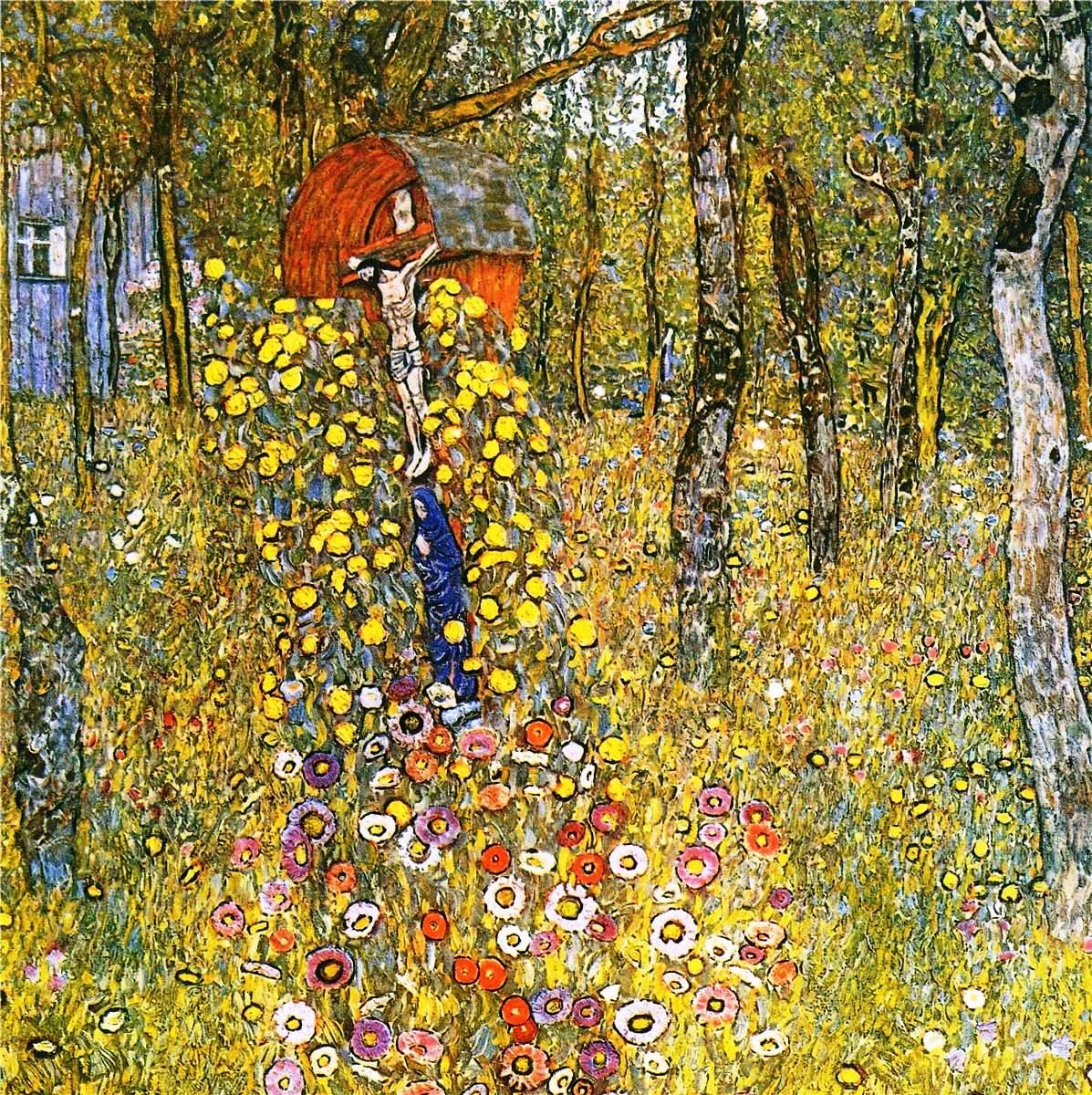 Gustav Klimt Farm Garden with Crucifix Masterpiece - KlimtArt.org