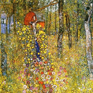 Farm Garden with Crucifix by Gustav Klimt Oil Painting Reproduction