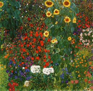 Farm Garden with Sunflowers by Gustav Klimt Oil Painting Reproduction