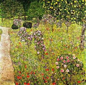 Main Product Photo of Fruit Garden with Roses Painting by Gustav Klimt