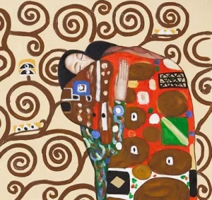 Fulfillment (Detail) by Gustav Klimt - Hand-Painted Oil Painting Reproduction