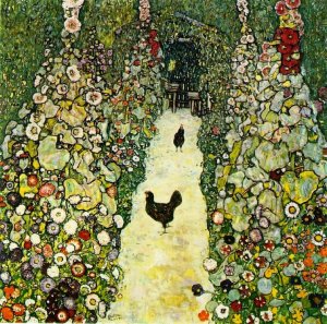 Garden Path with Chickens by Gustav Klimt Oil Painting Reproduction