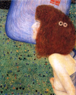 Girl with Blue Veil by Gustav Klimt Oil Painting Reproduction