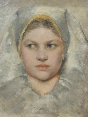 Main Product Photo of Head Study of a Girl von Hana Painting by Gustav Klimt