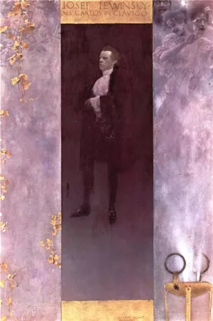 Josef Lewinsky by Gustav Klimt - Hand-Painted Oil Painting Reproduction