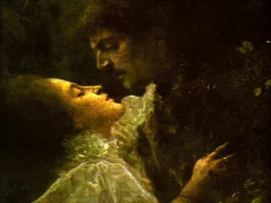 Love by Gustav Klimt - Hand-Painted Oil Painting Reproduction