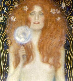 Main Product Photo of Nude Veritas Painting by Gustav Klimt