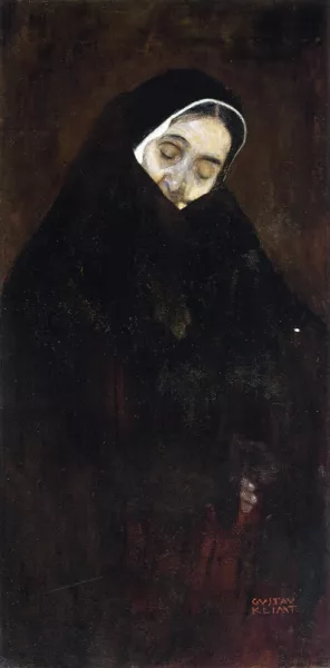 Old Woman by Gustav Klimt - Hand-Painted Oil Painting Reproduction