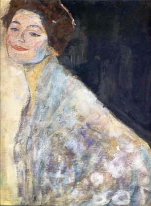 Main Product Photo of Portrait of a Lady in White Unfinished Painting by Gustav Klimt