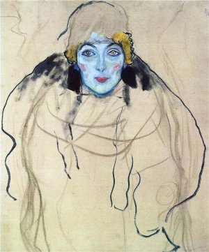 Portrait of a Lady Unfinished by Gustav Klimt Oil Painting Reproduction