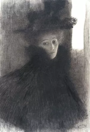Portrait of a Lady with Cape and Hat by Oil Painting Reproduction