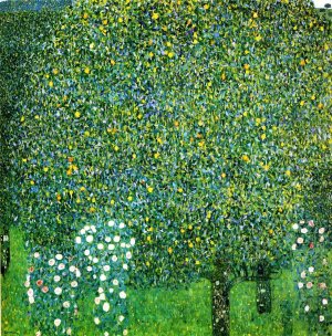 Roses Under the Trees by Gustav Klimt Oil Painting Reproduction