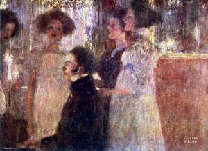 Main Product Photo of Schubert at the Piano I Painting by Gustav Klimt