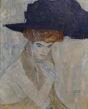 The Black-Feathered Hat by Oil Painting Reproduction