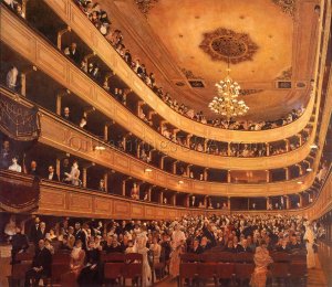 The Old Burgtheater by Oil Painting Reproduction