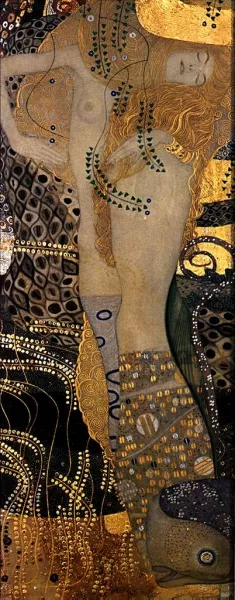 Gustav Klimt, Wasserschlangen I Masterpiece Wasserschlangen I by Gustav Klimt Oil Painting Reproduction
